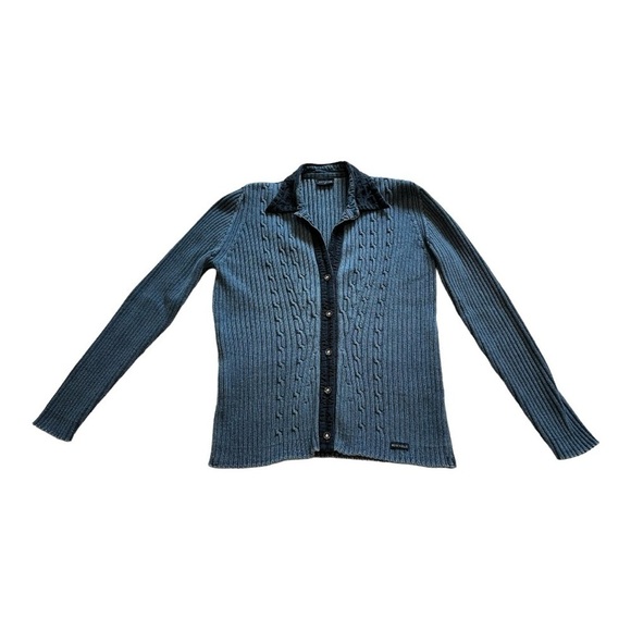 Blue Willi’s Cable Knit Cardigan Sweater - Size XL - Picture 1 of 11